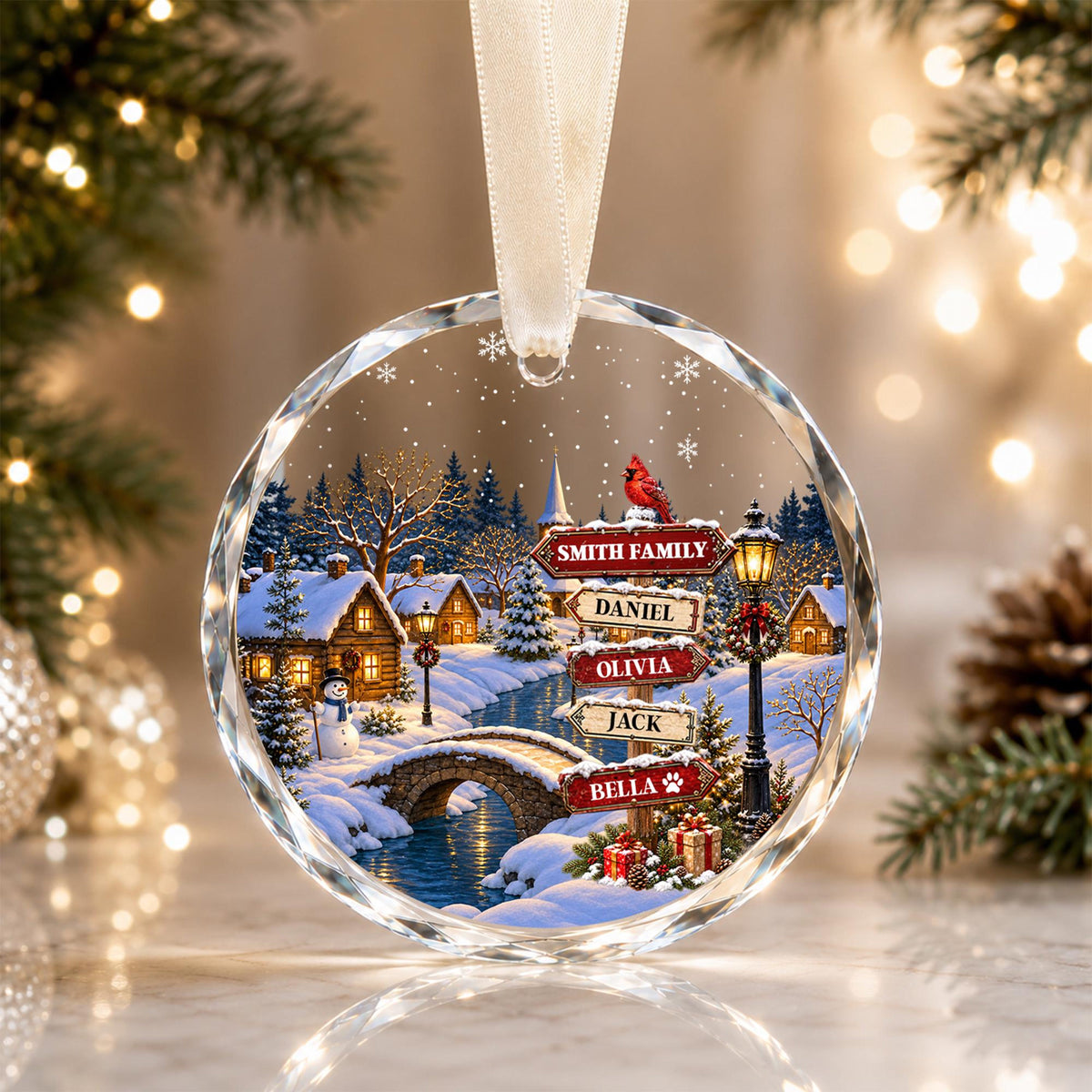 Personalized Family Christmas Ornament, Custom Member with Pet Names Ornament, Family Christmas Keepsake, Snowy Village Holiday Gift 2026 c00904a3-6916-406f-8311-b7f0196c416b-5.jpg
