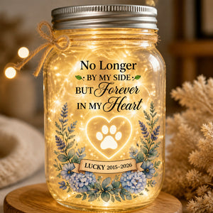 Pet Memorial Mason Jar Light – No Longer By My Side (Name & Years) - Personalized Mason Jar Light c00f6b33-40c2-4aa9-b123-674384eddb74.jpg