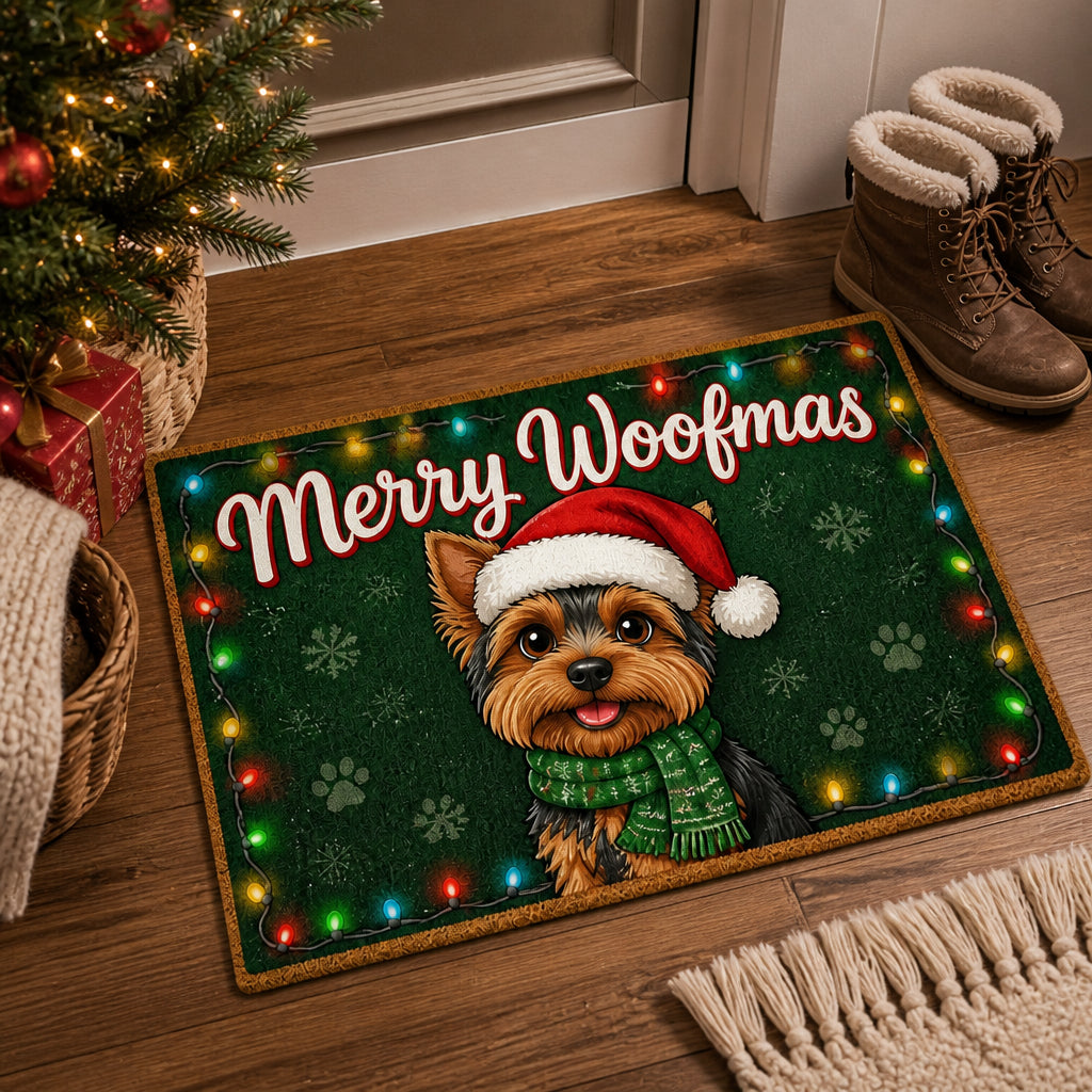 Merry Woofmas Yorkie Doormat - Personalized Doormat c01df85f-8ef9-43a5-b750-2b4fb0f9bbd8.jpg