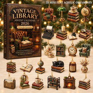Vintage Library Advent Calendar 2026 - 24-Day Festive Countdown, Acrylic Charms Blind Box - Gift For Reading Lovers c0462f2e-9e86-4969-96b0-379afc246e45-library-text.png