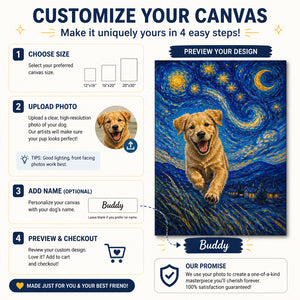 Joyful Pup Under a Swirling Night Sky Canvas - Personalized Canvas c05eae4a-720b-4188-8783-46fe8ff471a2.jpg