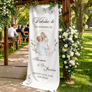 Custom Couple Photo Watercolor Art Wedding Welcome Sign - Personalized Welcome Sign c06fd0d3-03ea-4f52-b5e5-022923504ab0-4.jpg
