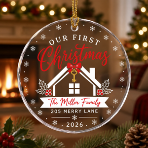 Our First Christmas In Our New Home - Personalized Acrylic Ornament - Personalized Transparent Acrylic Ornament c073bc16-c7b9-4d37-87a1-5d6da1bf7b2a.png