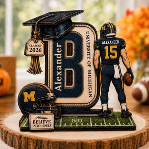2D PRINTED Personalized Football Graduation Wooden Block, Custom Initial Letter Name, Class of 2026 Senior Gift, College Football Player c07900ed-6e73-4927-a050-7a0f74242cee-rtth-3-.webp