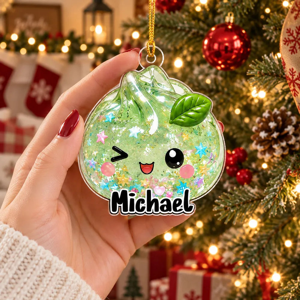 Personalized Name Glitter Dumpling Ornament, Cute Kawaii Christmas Tree Decoration, Custom Family Keepsake Gift for Kids and Dumpling Lovers c08b817b-5565-4ade-9ac4-5701b2db6a8e-5.webp