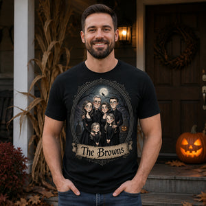 Custom Spooky Family Portrait Tee – Gothic Cartoon Style - Personalized T-shirt c0af5b30-a0f2-4861-9b04-54f18625b749.jpg