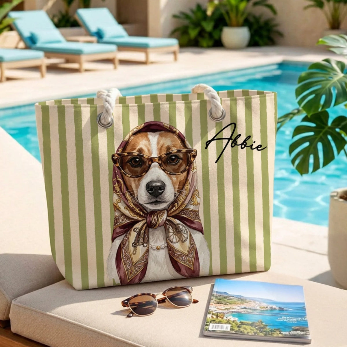 Beachside Barkers With Scarf - Personalized Beach Bag - Summer Gift For Dog Lovers c0b4bb37-1b81-475b-8fff-d3073036419c-6.jpeg