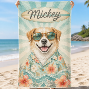 Custom Pet Name Beach Towel – Cool Sunglasses Remix - Personalized Beach Towel c0c82f65-b7d2-4011-b461-e78d8222b473.png