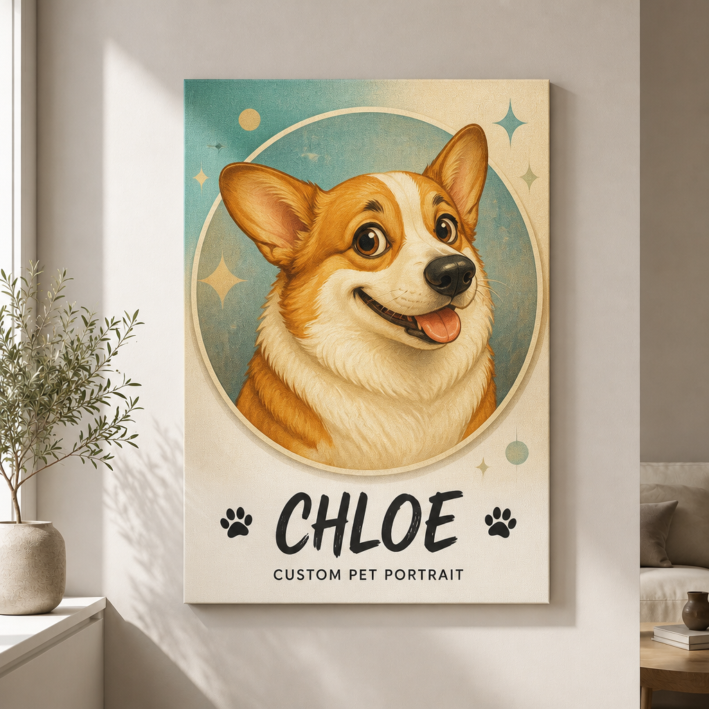 Custom Cartoon Pet Portrait Canvas – Upload Photo + Name - Personalized Canvas c0fc79d9-0d47-4dd2-b2f4-7f3beccb82fb.png