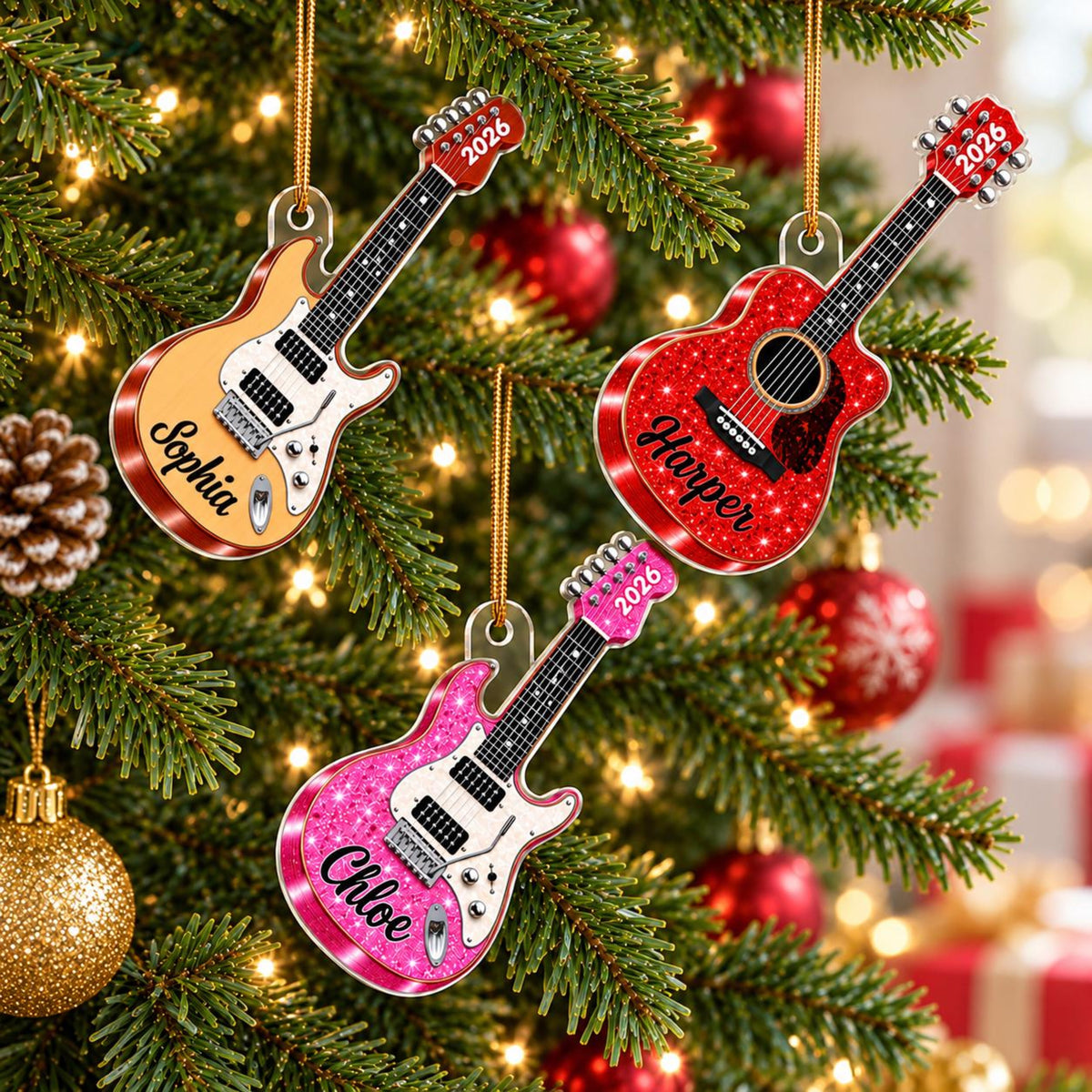 Personalized Guitar Christmas Ornament, Custom Name Acrylic Ornament, Guitar Player Gift, Musician Christmas Gift, Guitarist Keepsake c0ffb36d-b783-4f49-b787-4d80b4cf6084-3.jpg
