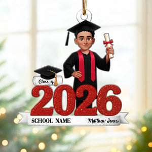 Class Of 2026 2027 3D Effect Senior - Personalized Acrylic Ornament - Christmas Gift For Senior