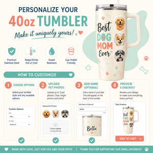 Best Dog Mom Ever 40oz Tumbler – Up to 3 Pet Portraits - Personalized 40 oz Stainless Steel Tumbler c11106a8-95f7-4ee3-929c-c00c5a9126de.jpg