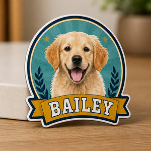 Custom Pet Portrait Fridge Magnet with Name – Modern Badge - Personalized Custom Shape Fridge Magnet c116658a-4598-41a1-9e6f-7cbdb8896750.jpg