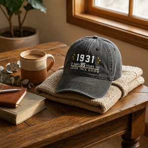 95th Birthday Gift Custom Embroidered Hat Aged to Perfection 1931 Personalized Vintage Dad Hat