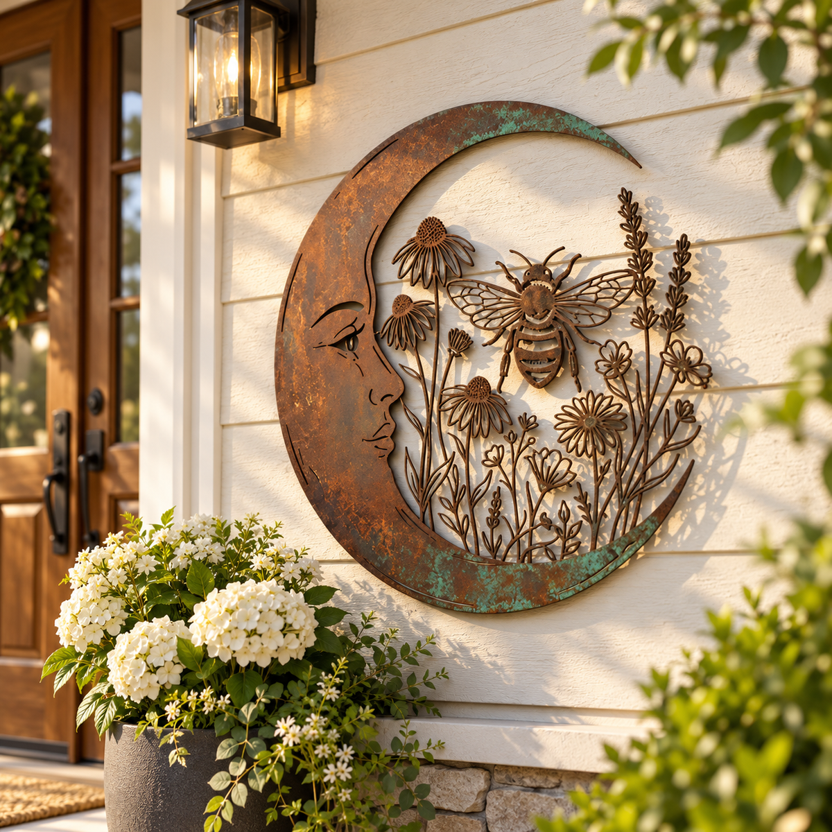 Crescent Moon Bee Wall Decor, Wildflower Garden Art, Rustic Outdoor Metal Sign c1270d40-54b9-40a9-933b-fd0efb448cba-a08508cb-83b9-4941-9c8e-e7222c51c306.png