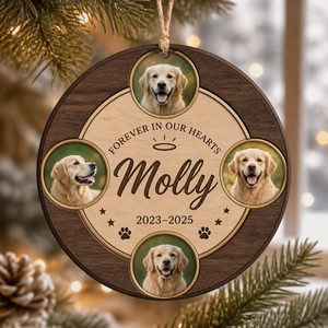 Forever In Our Hearts Pet Memorial Photo Ornament - Personalized 3-Layered Wood Ornament c14edcd9-2763-4108-ae4a-5b44d610668f.png