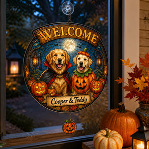 Halloween Welcome Custom Pet Portrait Garden Flag - Personalized 1 Layered Suncatcher with Charm c16e3f21-5947-4b31-be43-cb4df464a364.jpg