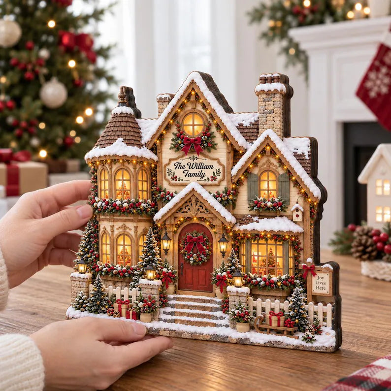 Personalized Christmas House Wooden Block, House Figurine, Family Name Holiday Decor, Christmas Plaque, Rustic Mantel Tabletop Decoration c191cbf5-b9f0-4498-9f46-b8a21ad22983-sdfsd-5-.webp
