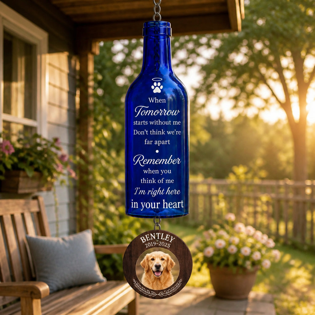 Personalized Pet Memorial Wine Bottle Wind Chime – Photo & Name - Personalized Wine Bottle Wind Chime c1b87d1e-7ce3-43c7-80ef-f92b40a27e2a.jpg