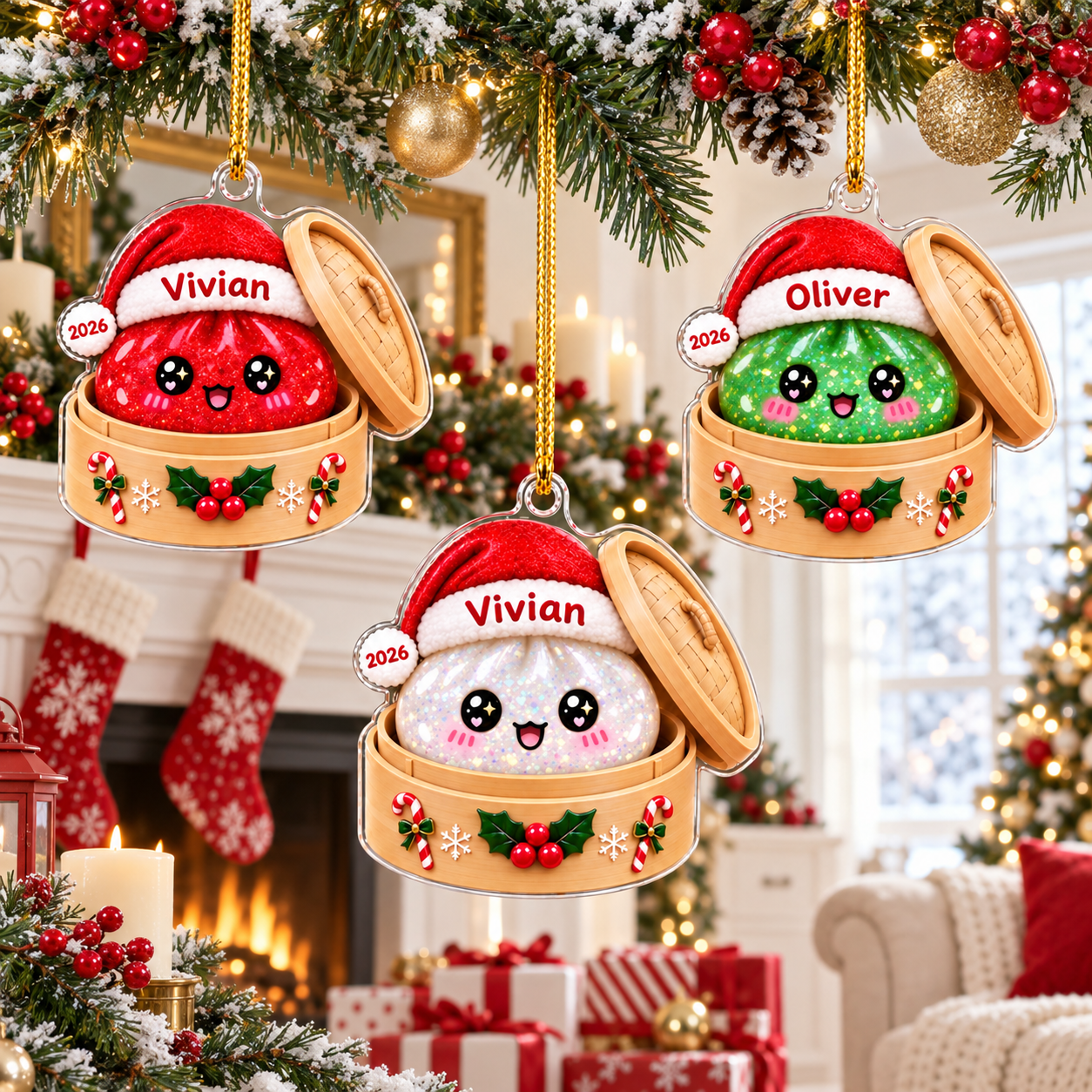 Personalized Glitter Dumpling Christmas Ornament, Squishy Dumpling Acrylic Custom Name Ornament, Dumpling Lover Gift, Kids Christmas Gift c1da6f95-5a10-41eb-a711-5eae85784a16-banner-1.png