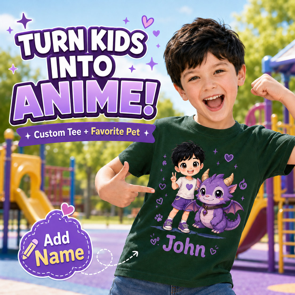 Custom Anime Kids T-Shirt with Pet, Personalized Photo Anime Shirt for Boys & Girls, Add Name, Cute Anime Character Gift for Kids c1eafd28-3f6e-4378-b072-b7d5a981ae14.png