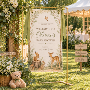 Woodland Baby Shower Fabric Welcome Sign, Personalized Forest Animal Banner, Cotton Linen Backdrop, Custom Name Sign c20c187d-68ab-4954-bf87-58dd4a19b09c-fe02a4ad-4dc4-4972-bcdd-fa506beb2d3c.png