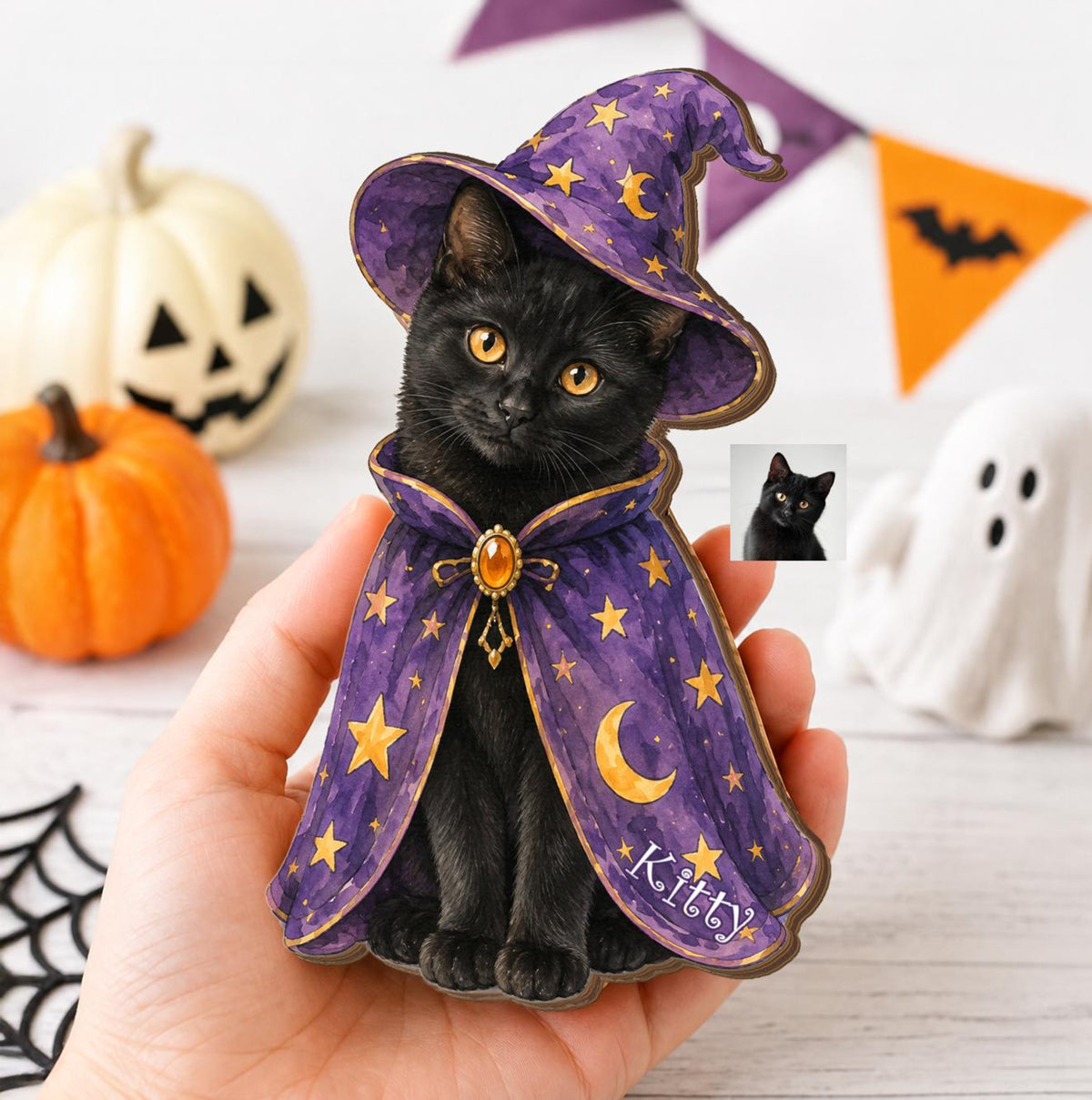 Custom Halloween Cat Portrait Wooden Block, Cat Lover Gift, Spooky Cat Decor, Halloween Cat Sign, Gothic Home Decor, Cat Mom Gift c222296e-0c38-4361-9892-ba0914883768-6.jpg