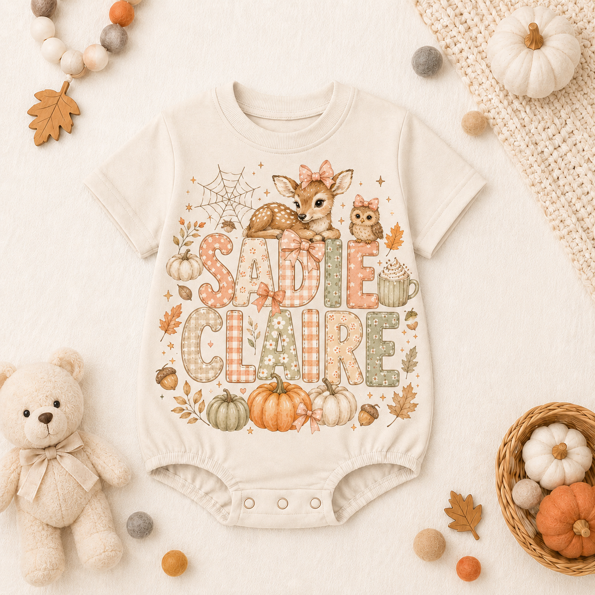 Personalized Fall Baby Romper, Custom Name Raccoon Hedgehog Pumpkin Bodysuit, Cute Autumn Baby Girl Outfit c22721f1-9206-452e-85b0-7d3a80667e32-Image-Aug-14-2026-02_10_32-PM-4-.png