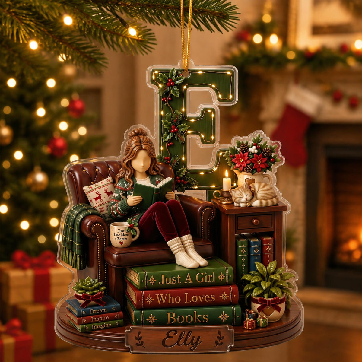 Personalized Girl Reading Book Christmas Ornament, Bookworm Keepsake, Book Lover Christmas Ornament, Girl Christmas Gift, Gift for Readers c2369668-d8d3-4c34-9fee-b868e1e53751-9.jpg
