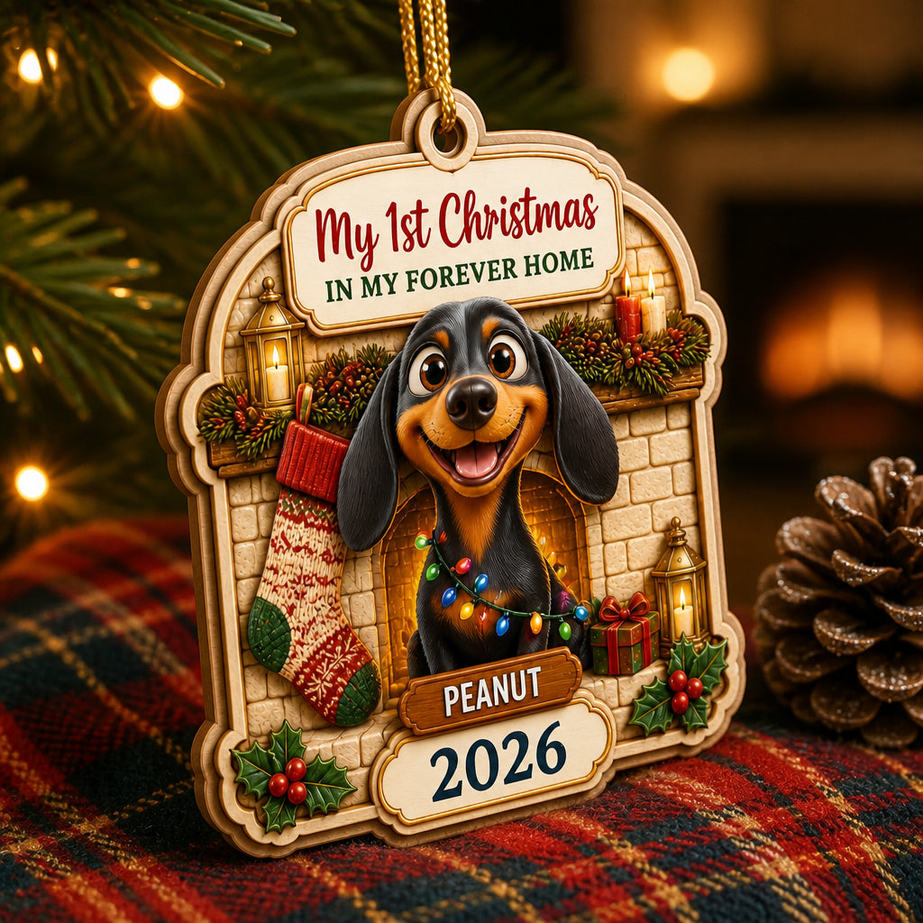 My 1st Christmas In My Forever Home – Custom Pet Photo 3-Layer Wood Ornament - Personalized 3-Layered Wood Ornament c24a065b-2f82-4f3e-a6dd-160d3b07475b.jpg