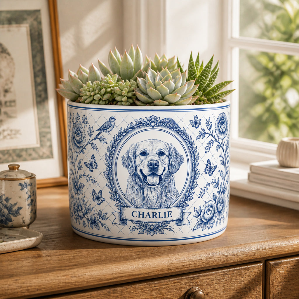 Blue & White Chinoiserie Pet Portrait Planter (Photo to Art) - Personalized Plant Pot & Vase c24f890c-7c69-4900-9c2f-4613e9c45636.jpg