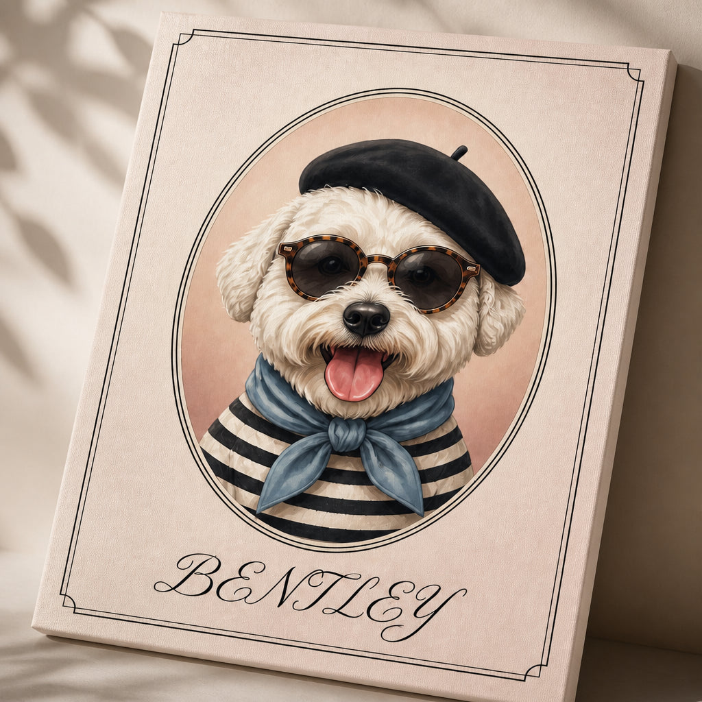 Parisian Chic Pet Cameo Canvas - Personalized Canvas c266186a-13fd-4f91-a3ea-55b3b55eb6c3.jpg