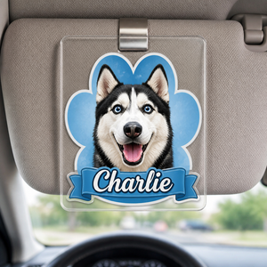 Custom Dog Portrait Car Visor Clip – Paw Badge With Name - Personalized Car Visor Clip c2719aea-2f80-442e-bafc-ec8a6a2a7b04.png