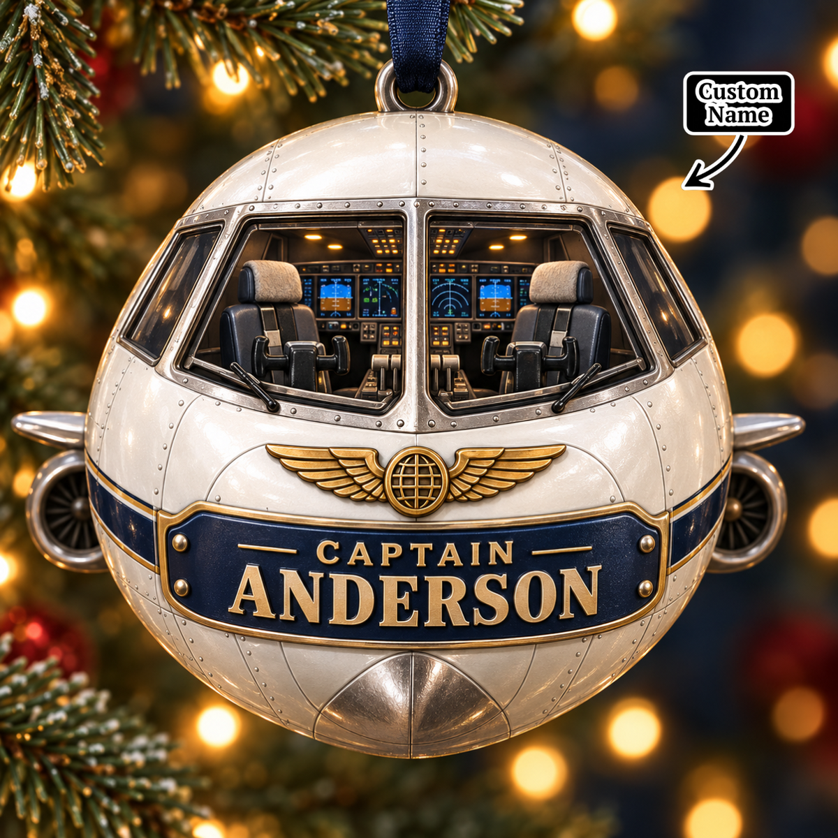 Personalized Pilot Cockpit Christmas Ornament | Special Gift for Captains & Aviators c2749230-d815-40ef-a858-0ead8aef46a4-mockup-annotated-1790150790851.png