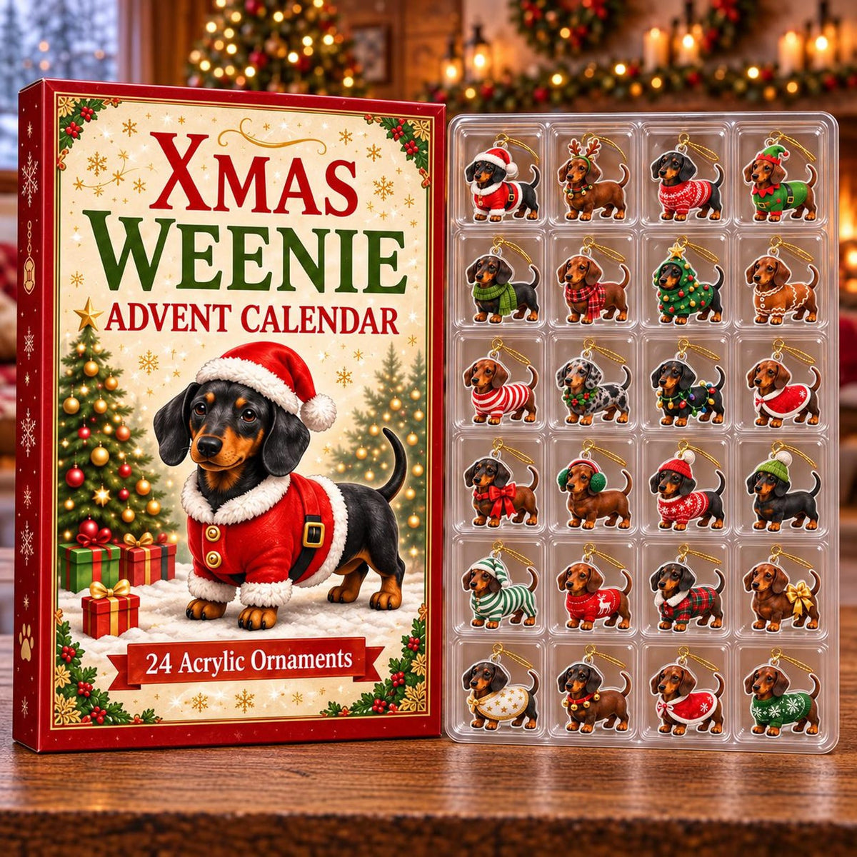 Dachshund Advent Calendar 2026, 24 Day Christmas Countdown, Flat Acrylic Wiener Dog Ornaments, Xmas Weenie Dog Holiday Gift for Dog Lovers c2770e29-de59-4d04-92c7-cf691ad03923-il_1588xN.8640186181_66r5.jpg