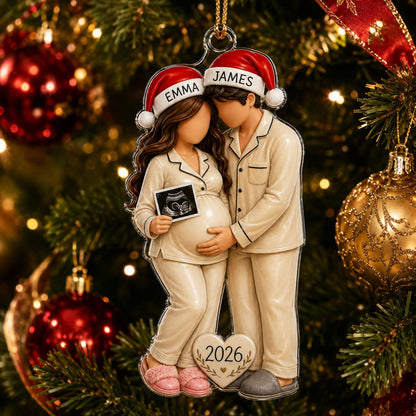 Personalized Pregnancy Christmas Ornament, Expecting Parents Gift, Baby Announcement, Baby Bump Keepsake, See You In 2026, Pregnant Ornament c28bafe8-4be4-4d77-8ae6-ebab08506efa-7.jpg