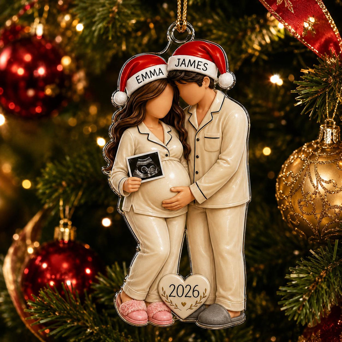 Personalized Pregnancy Christmas Ornament, Expecting Parents Gift, Baby Announcement, Baby Bump Keepsake, See You In 2026, Pregnant Ornament c28bafe8-4be4-4d77-8ae6-ebab08506efa-7.jpg