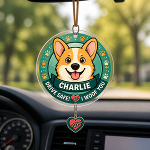 Drive Safe Dog Love Vent Clip – Name Personalized - Personalized 1 Layered Suncatcher with Charm c29c1806-5b1a-476b-9109-b20936586762.jpg