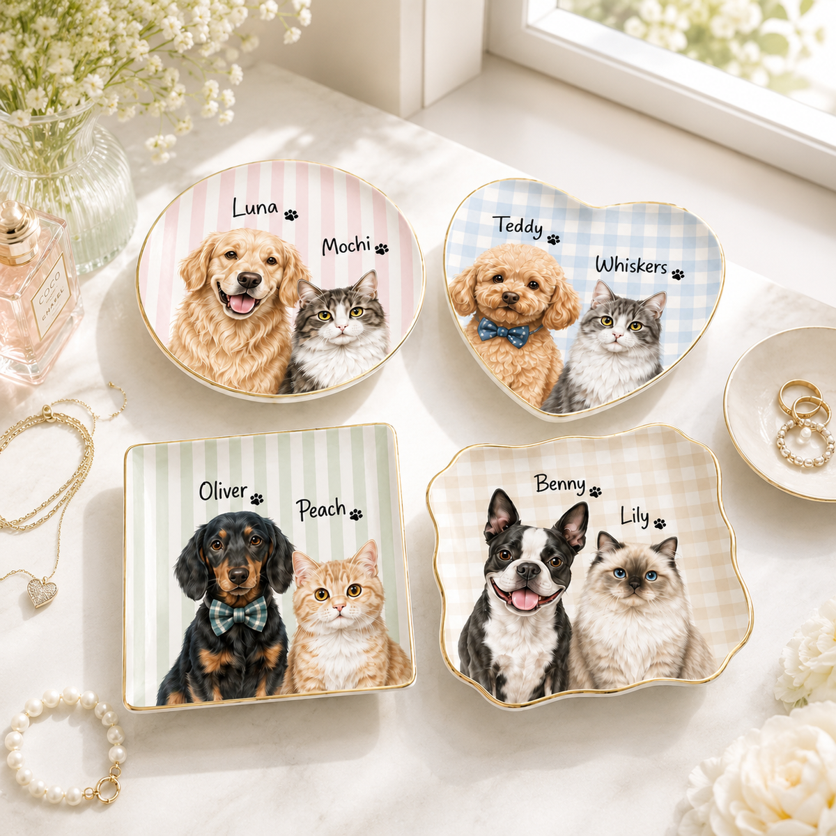 Personalized Pet Portrait Jewelry Dish, Dog Cat Photo Trinket Tray, Pet Memorial Jewelry Dish, Gift For Dog Mom, Gift For Pet Lovers c2a238c0-10d0-4886-9b41-677391d51cb3-banner-1.png