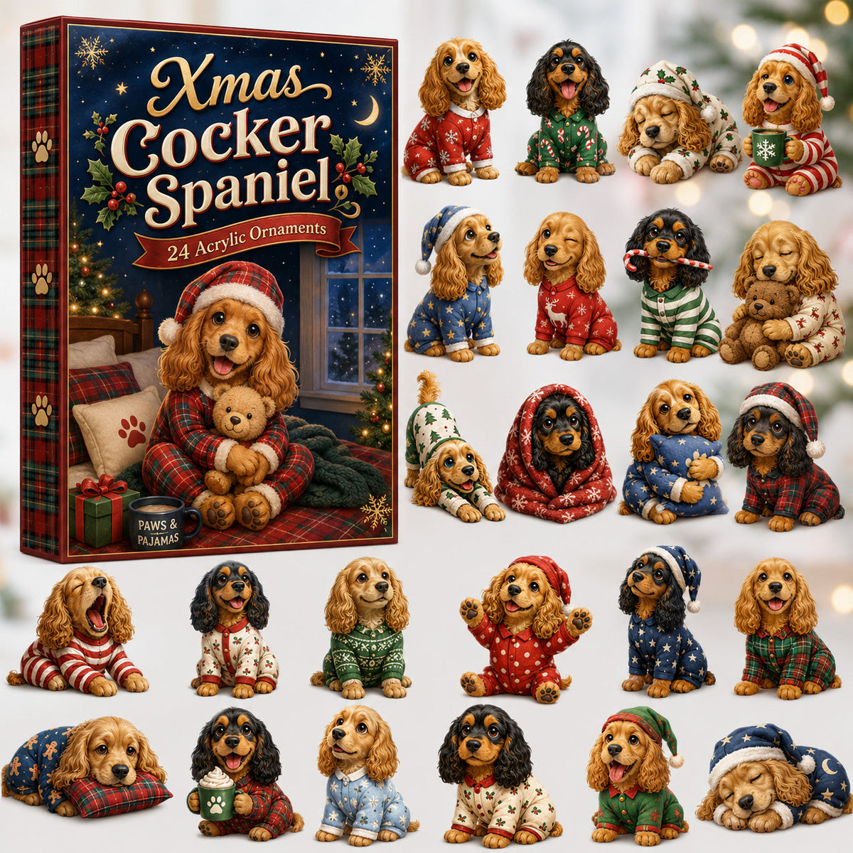 Cocker Spaniel Pajama Advent Calendar 2026 - 24-Day Festive Countdown, Acrylic Charms Blind Box - Gift For Cocker Spaniel Lovers c2a2844a-071c-4860-a895-08ab1440153a-cocker-spaniel.jpg