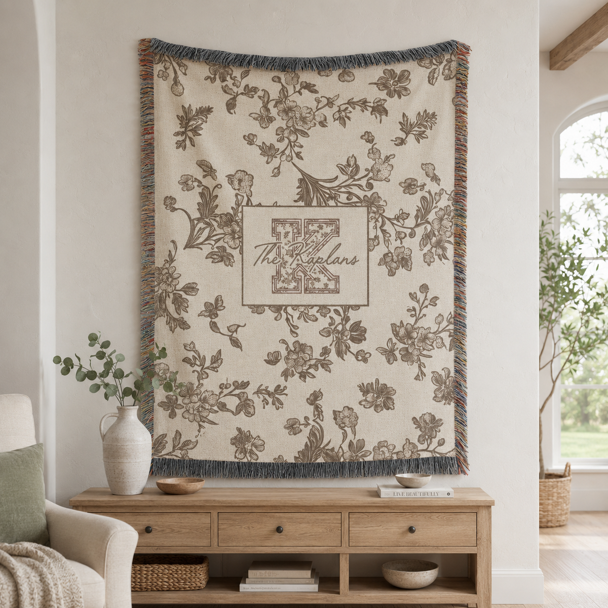 Toile monogram blanket personalized woven throw, last name floral throw for couch, personalized house warming gift, newly married, c2d50c49-b135-45b9-b854-363d28369903-banner-1.png