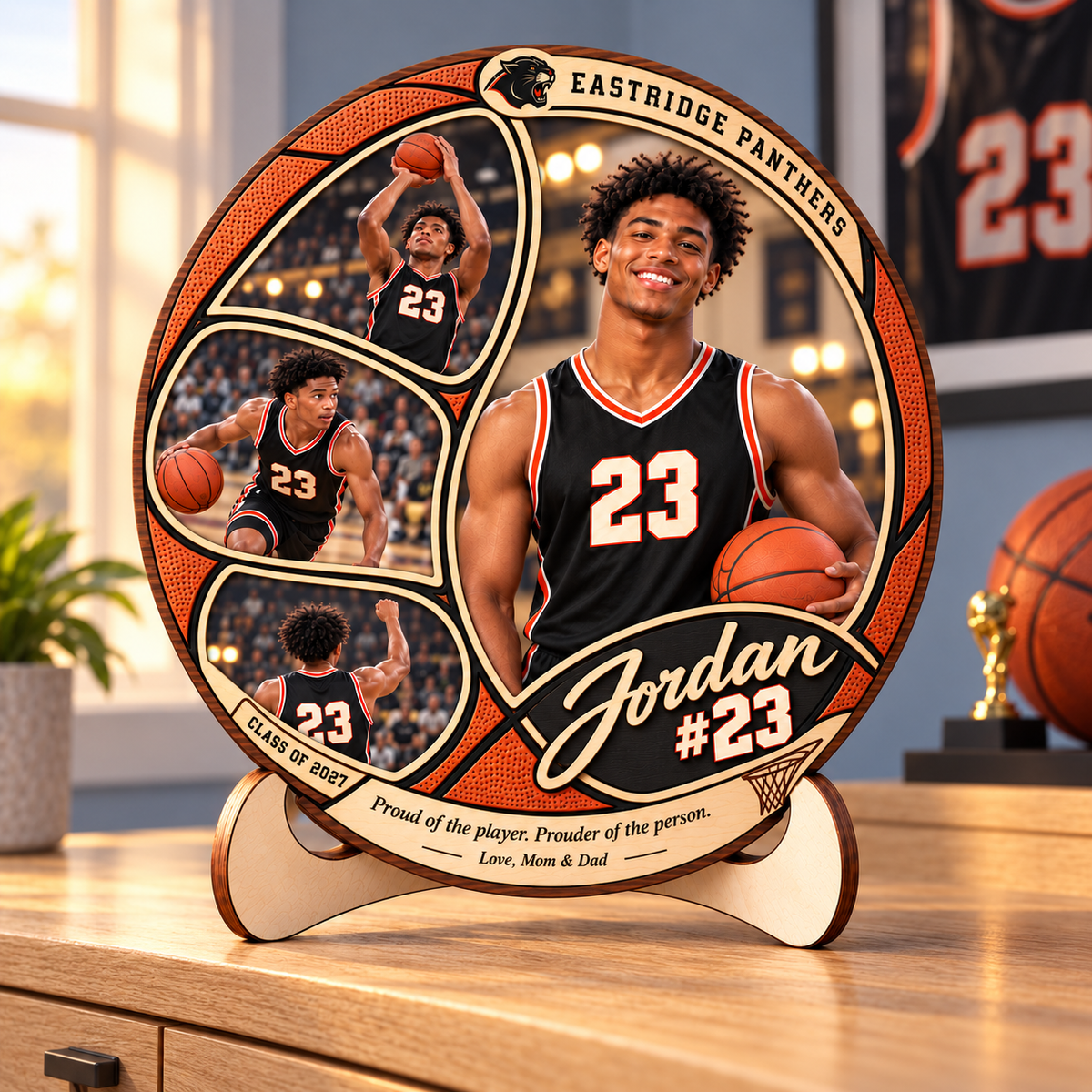 Personalized Basketball Photo Collage Plaque with Stand – Christmas Gift for Basketball Players, Senior Night & Graduation Keepsake c2e1cc20-8bd6-4abf-a0fa-656b5cf1394b-Eastridge-Panthers-Basketball-Photo-Plaque-4.png