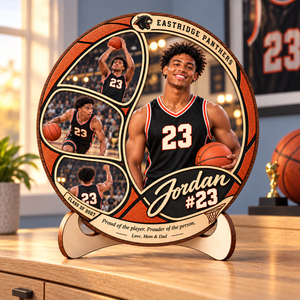 Personalized Basketball Photo Collage Plaque with Stand – Christmas Gift for Basketball Players, Senior Night & Graduation Keepsake c2e1cc20-8bd6-4abf-a0fa-656b5cf1394b-Eastridge-Panthers-Basketball-Photo-Plaque-4.png