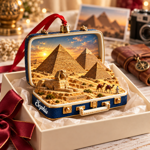 Personalized 3D Giza Pyramids Suitcase Christmas Ornament – Giza Egypt Travel Souvenir & Gift for Egypt Lovers c2eb9aeb-06b0-4c6f-bb49-81f9891f37dc-Giza-Egypt-suitcase-ornament-gift-3.png