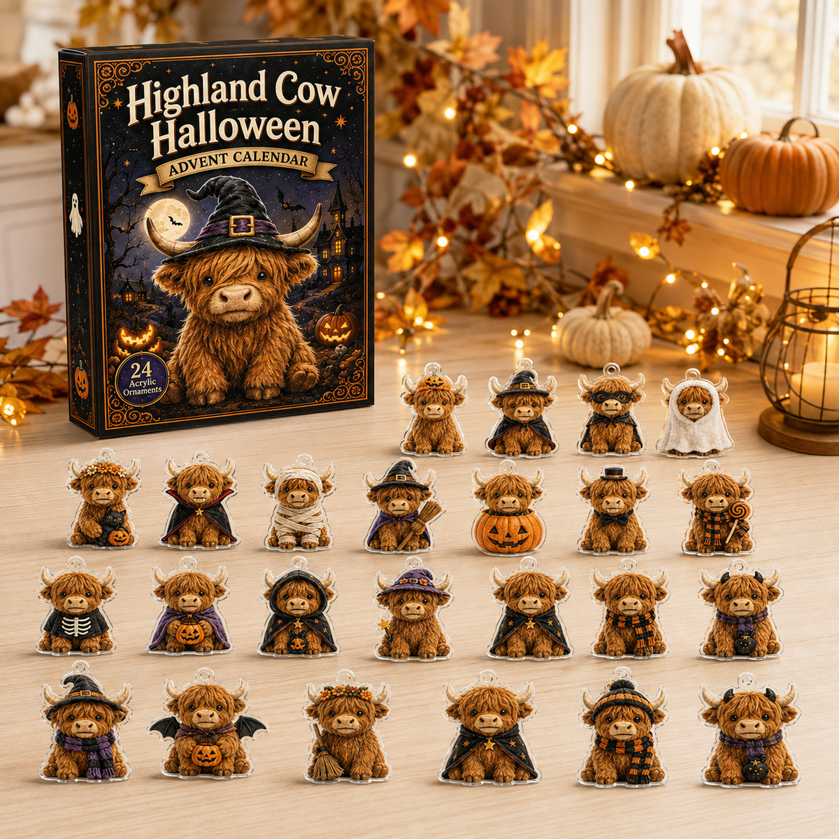 Highland Cow Halloween Advent Calendar 2026 - 24-Day Festive Countdown, Acrylic Charms Blind Box - Gift For Cute Collectors c2edac61-3492-4055-a58b-0b565ddac5a1-box-charms.png