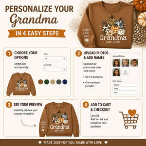 Grandma Pumpkin Patch Sweatshirt — Personalized Names & Est. Year - Personalized Sweatshirt c30869d7-63fc-42e0-8f54-f38705bbc7b4.jpg