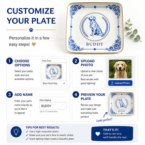 Delft Blue Pet Cameo Trinket Tray – Custom Name - Personalized Jewelry Plate c309b612-9425-4b42-8015-322fc9fdb0c1.jpg
