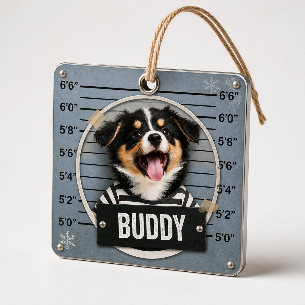Custom Pet Mugshot Aluminum Ornament (Photo + Name) - Personalized Aluminum Ornament c30f299f-4f4a-4a8d-929f-743ce39b2e9a.jpg