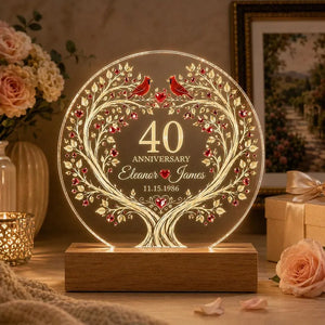 Personalized 40th Anniversary Night Light, Custom Ruby Anniversary Acrylic Plaque, 40 Years Married Gift for Parents & Couple c31c1f17-4a2d-432d-babe-4ca1a9ad37f1-rrrer-3-.webp