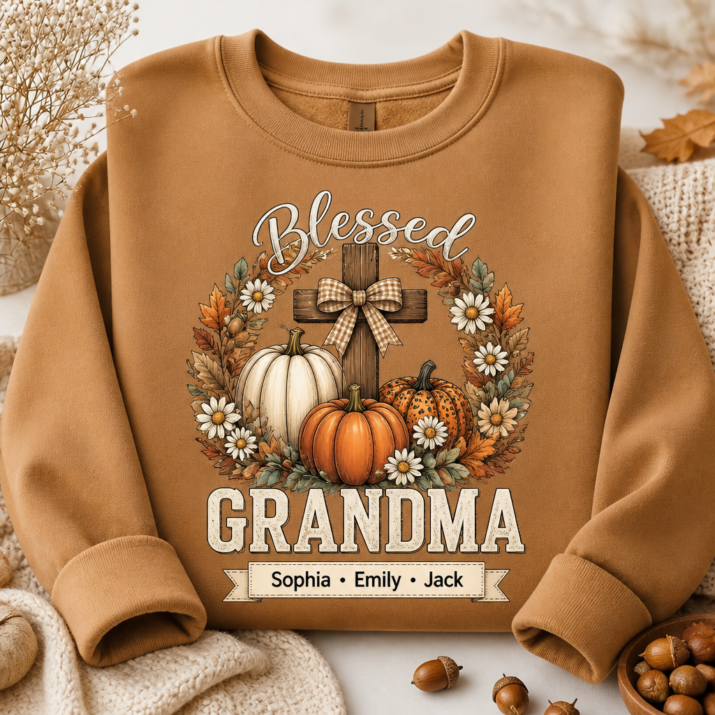 Blessed Grandma Fall Cross & Pumpkins — Custom Grandkids Names Sweatshirt - Personalized Sweatshirt c3311b80-2daf-494d-b5b6-d95b7a4194d4.png